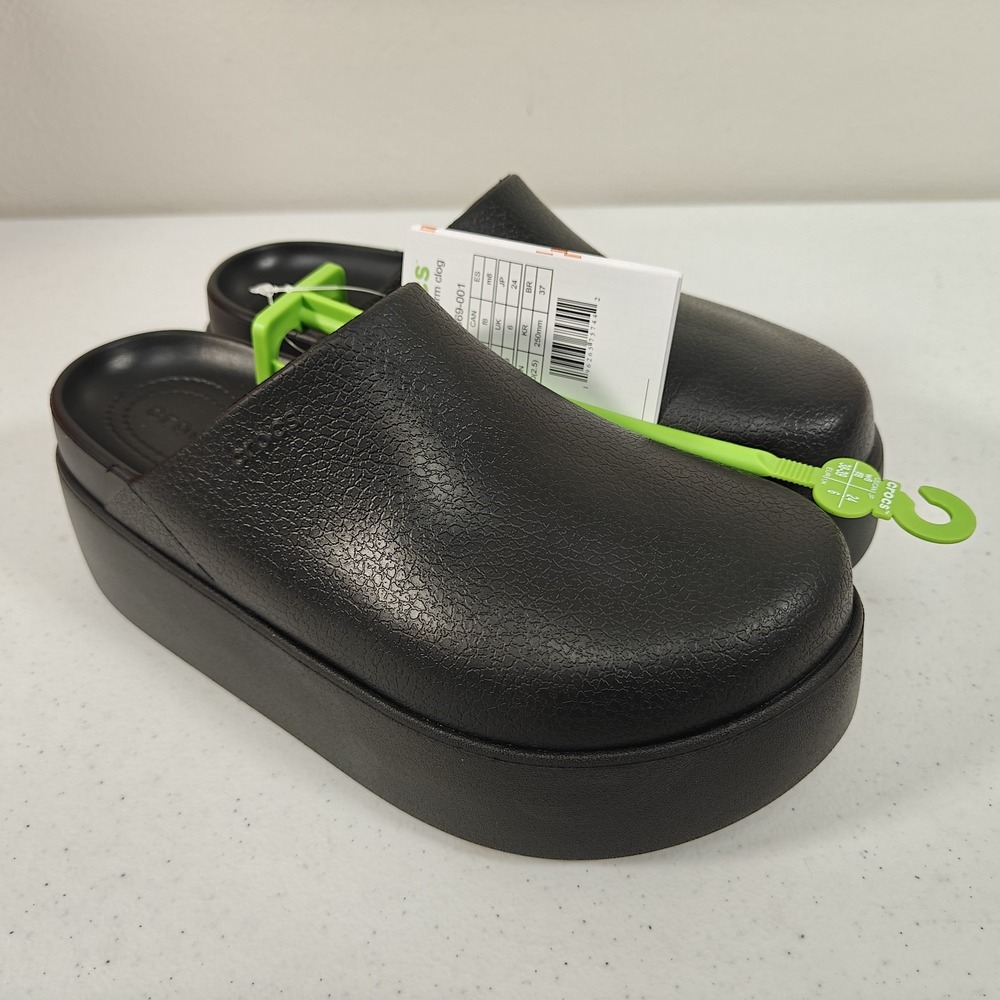 Crocs Dylan Platform Clog Women's Size 8 Black Slip On Mule Shoes 209869 NEW